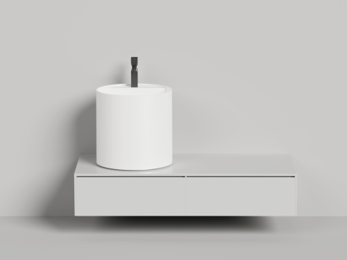 Раковина из искусственного камня S-Stone Salini ARMONIA 130423TMF 50х50 накладная цвет белый